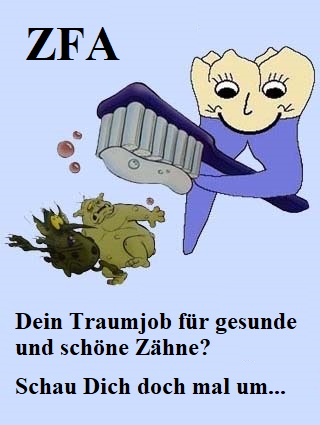 Logo mit Werbung für ZFA-Beruf